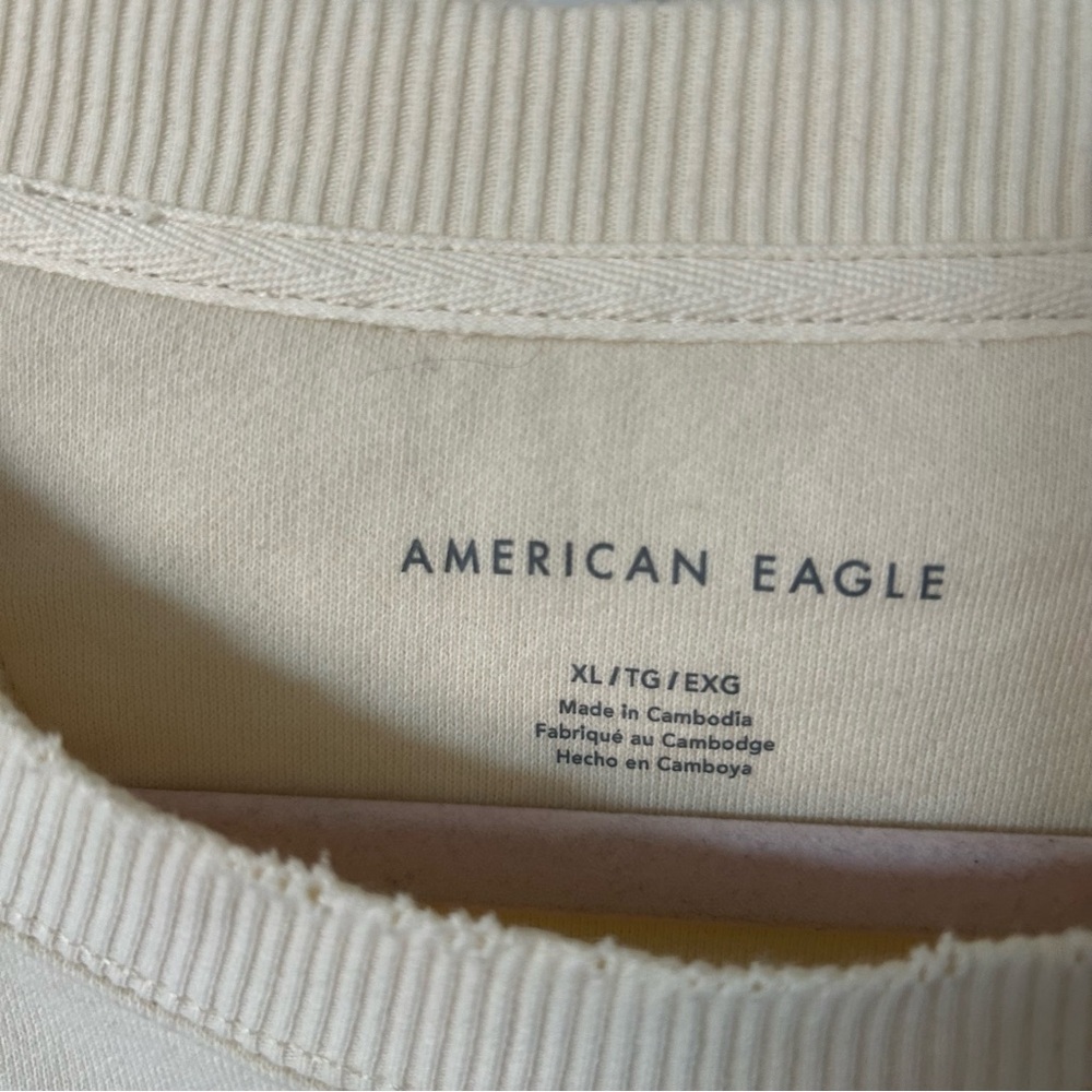 American Eagle / Bob Marley Peace Sign Beige Sweatshirt Sweater - Picture 6 of 6